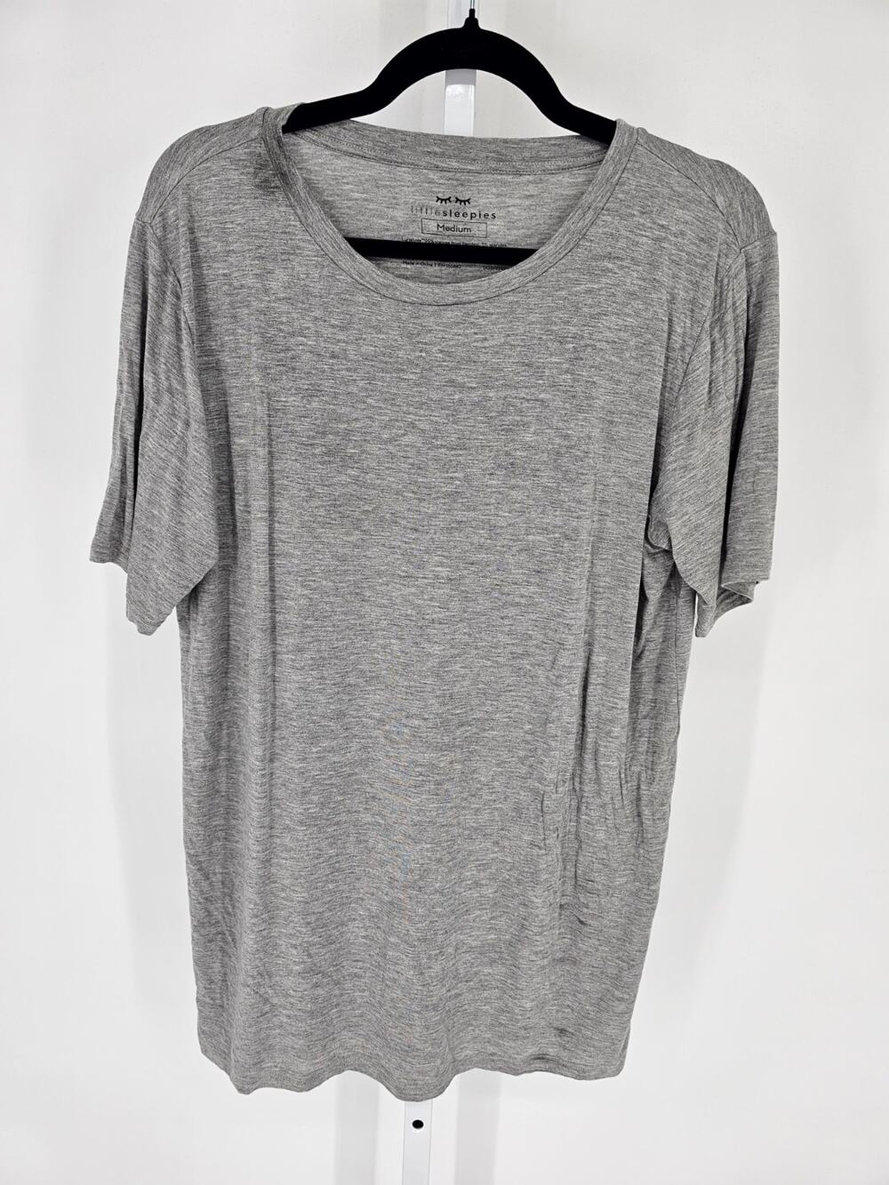 Little Sleepies Mens Sz M Short Sleeve Crew Neck T Shirt Gray Bamboo